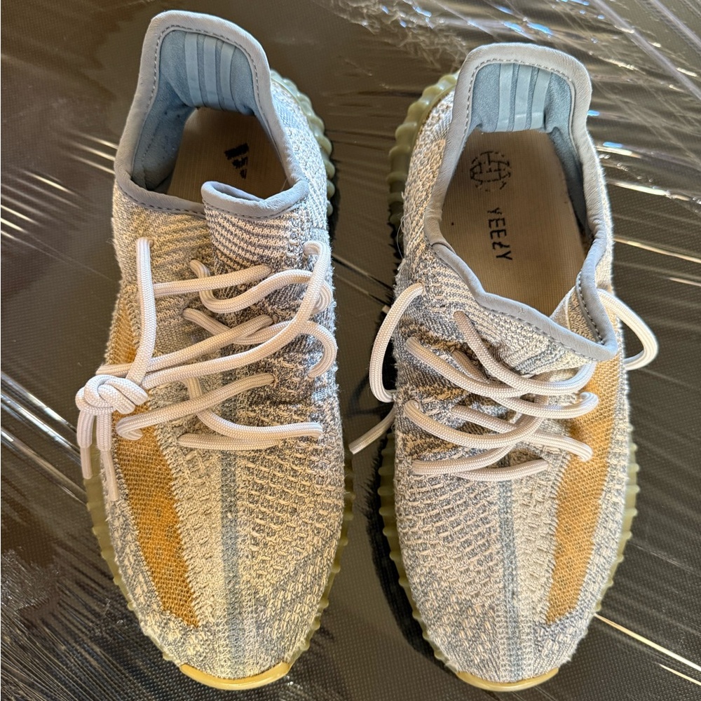 Adidas Yeezy Textured Beige and Gray Sneakers
